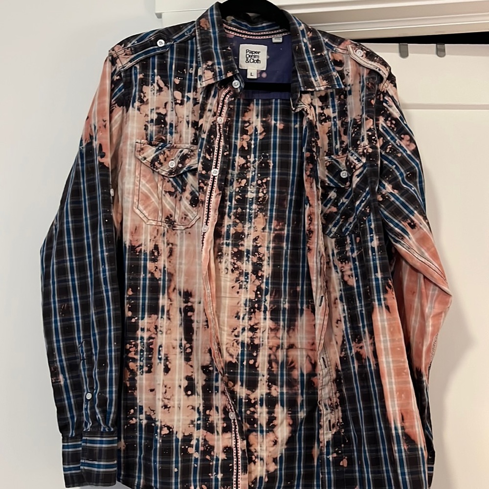 Paper Denim and Cloth Distressed Cotton Button Down